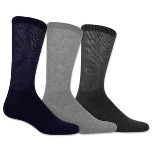 Dr. Scholl's Men's American Lifestyle Diabetes & Circulatory Crew Socks 3 Pair Pack