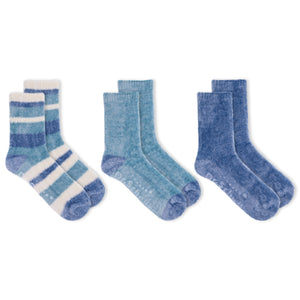 Dr. Scholl's Women's Soothing Spa Chenille Gripper Crew Socks 3 Pair Pack - Lavender & Vitamin E Infused, Cozy Comfort