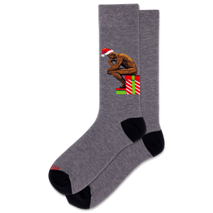 HOTSOX Men's Santa Thinker Crew Socks