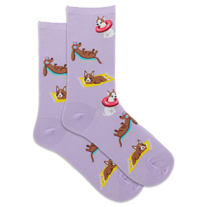 HOTSOX Women's Beach Dogs Crew Sock