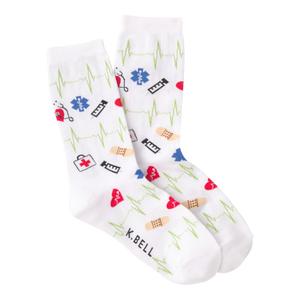 K.Bell Women's Medical Supplies Crew Socks