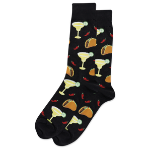 HOTSOX Men's Margaritas and Tacos Crew Socks