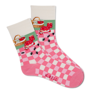 K.Bell Women's Strawberry Picnic Crew Socks