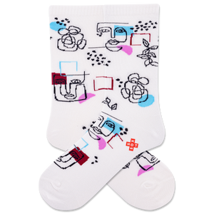 HOTSOX Women's Art Faces Crew Socks