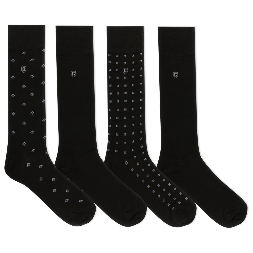 Chaps Men's Diamond Dress Crew Socks 4 Pair Loops & Wales
