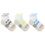 Three pairs of socks with different color patterns on a white background thumbnail