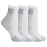 Three pairs of white socks on a black background thumbnail
