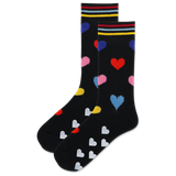 HOTSOX Women's Fuzzy Hearts Non-Skid Crew Socks thumbnail