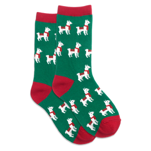HOTSOX Kid's Holiday Llama Crew Socks