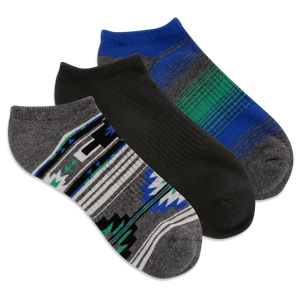 HOTSOX Men's' Geometric Stripe Low Cut Socks 3 Pack