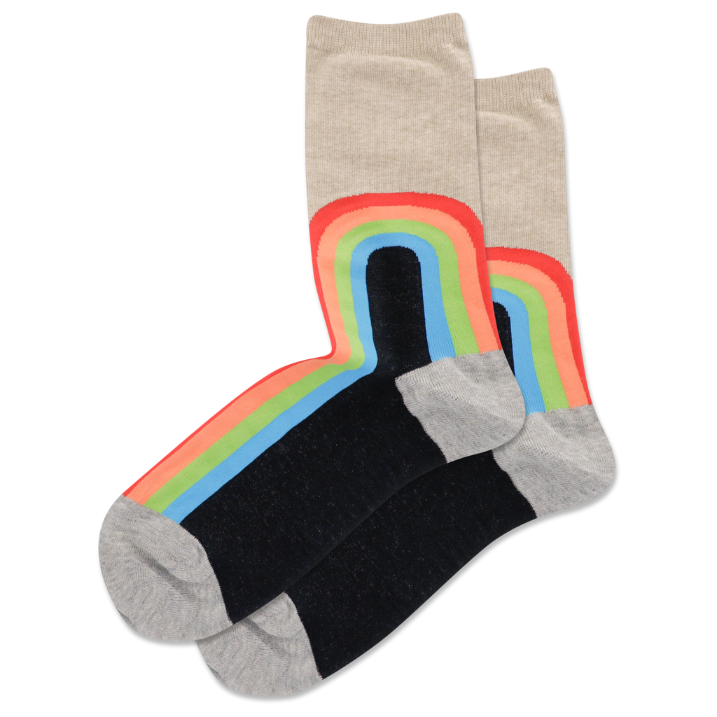 HOTSOX Women's Rainbow Crew Socks Loops & Wales