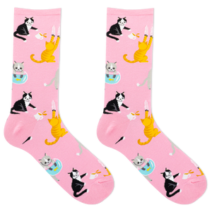 HOTSOX Women's Bad Cats Crew Sock