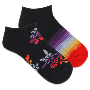 HOTSOX Women's Ombre Floral Low Cut Sock 2 Pack