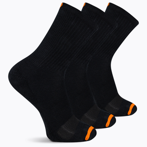 Merrell Cushioned Cotton Crew Sock - Breathable Comfort 3 Pair Pack