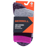 Merrell Merino Wool Zone Cushion Comfort Hiking Crew Sock with Blister Protection and Fast Dry Moisture Wicking thumbnail