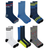 Merrell Kids' Everyday Cushion Comfort Crew Sock 6 Pair Pack with Fast Dry Moisture Wicking