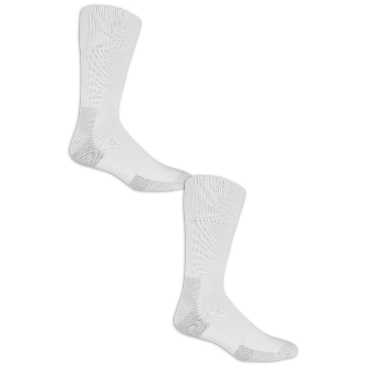 Two white socks on a white background