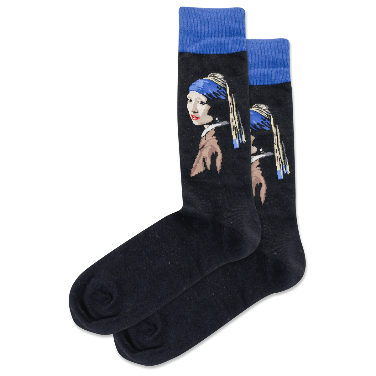 Black HOTSOX Men's Girl With The Pearl Earring Crew Socks