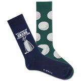 K.Bell Men's Golf Ball Repeat Crew Socks 2 Pack