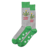 Gray Heather HOTSOX Men's Merry Juana Non Skid Crew Socks