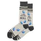 Natural Melange HOTSOX Men's I Like How You Roll Crew Sock