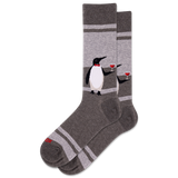 Charcoal Heather HOTSOX Men's Penguin Crew Sock , 1 Pair Pack