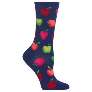 Dark Blue HOTSOX  Women’s Apples Crew Socks