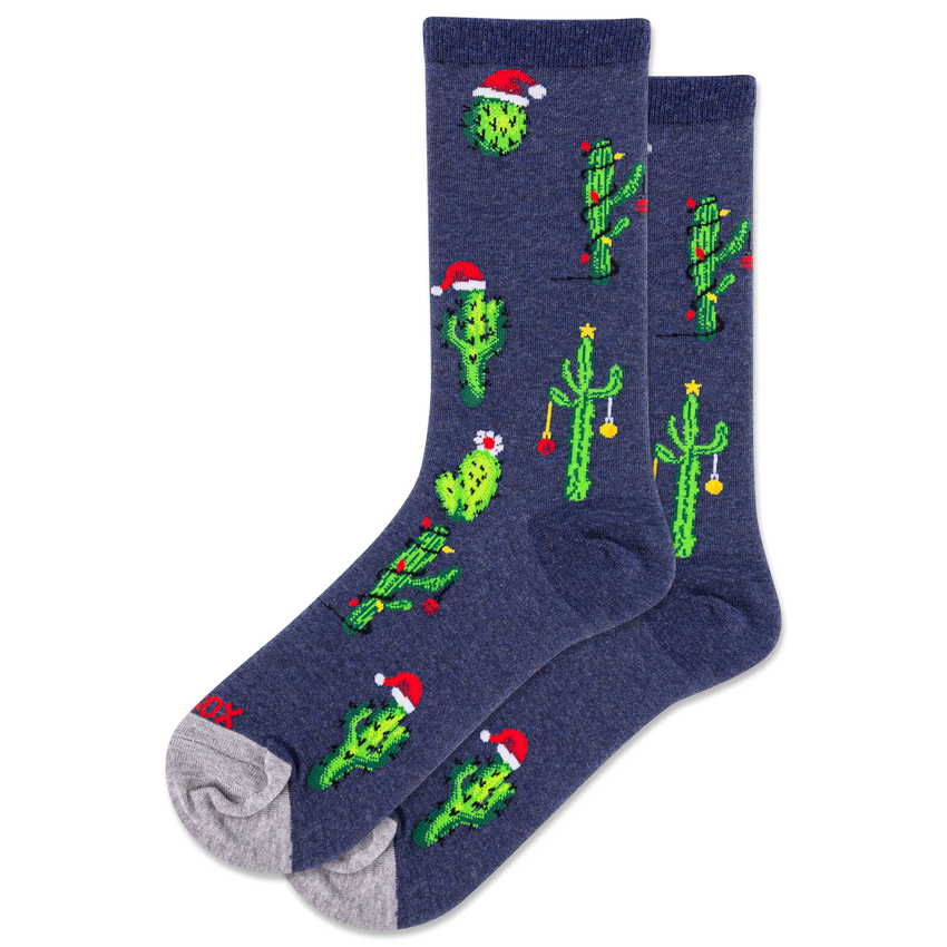 HOTSOX Women's Christmas Cactus Crew Socks