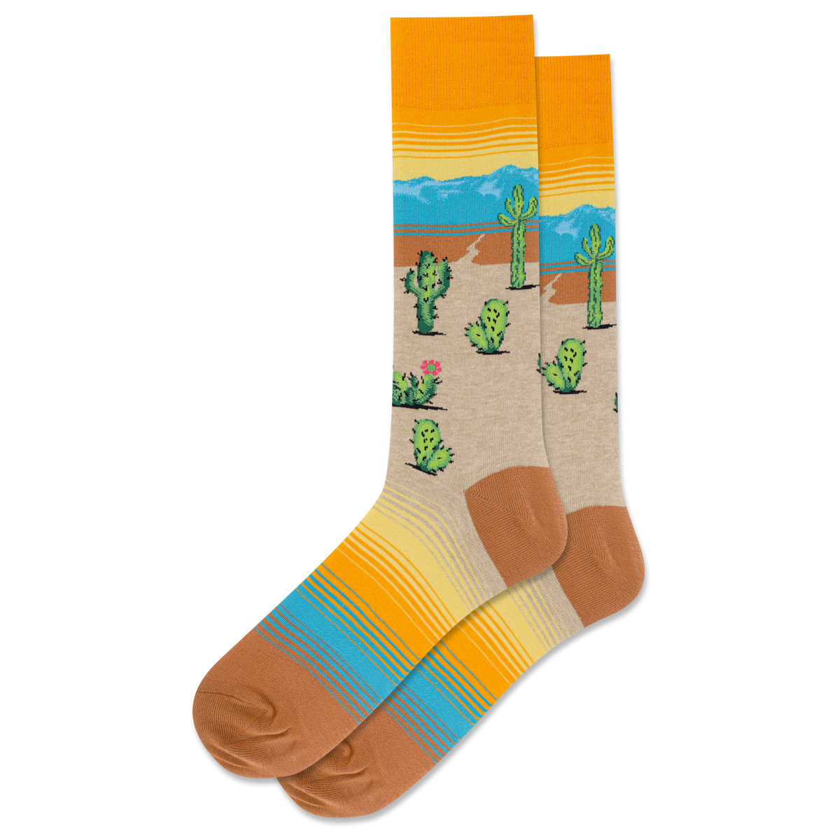 Orange HOTSOX Men's Desert Scenic Crew Sock