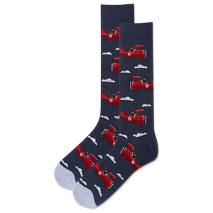 Blue HOTSOX Men's Aviator Pup Crew Sock