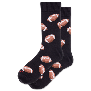 Black socks with football pattern on a white background