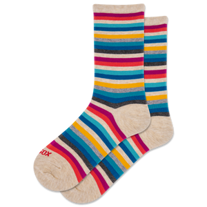 HOTSOX Women's Classic Stripe Crew Socks