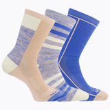 Merrell Durable Recycled Blend All Around Crew Socks 3 Pair Pack with Blister Protection and Fast Dry Moisture Wicking