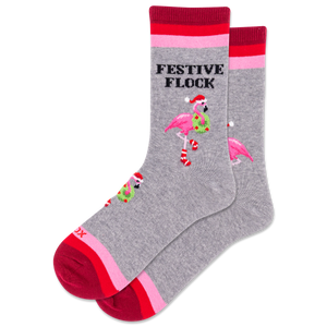 HOTSOX Womens Fuzzy Festive Flock Crew