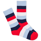 Colorful striped women's K.Bell boot crew socks. thumbnail