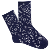 K.Bell Women's Radial Floral Roll Top Crew Socks thumbnail