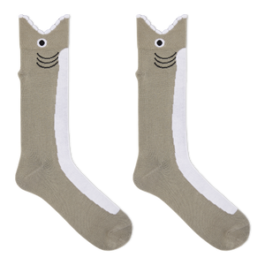 K.Bell Men's Wide Mouth Shark Crew Socks