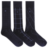 Chaps Men's Dashed Windowpane Dress Crew Socks 3 Pair thumbnail