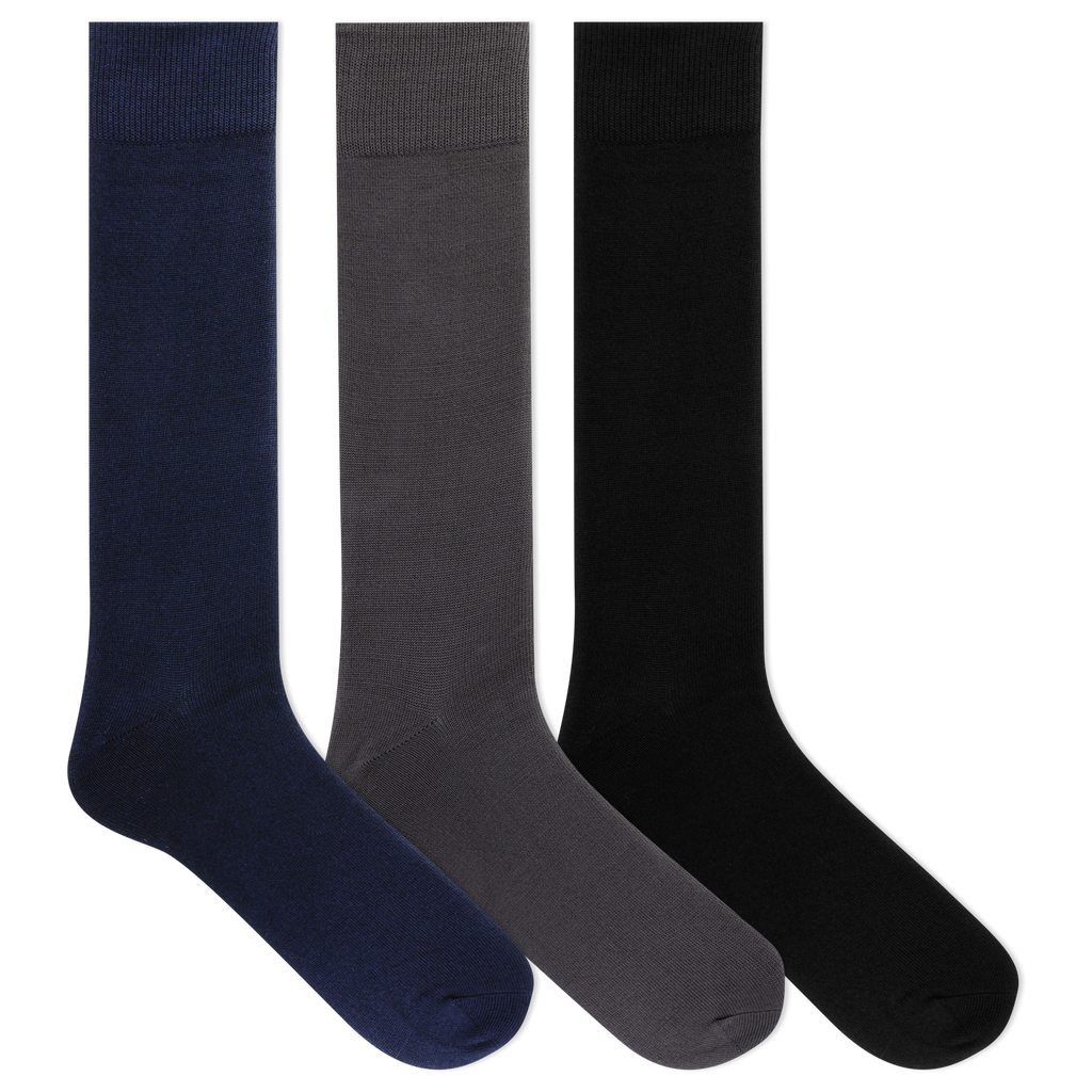Chaps Men's Solid Supersoft Dress Crew Socks 3 Pair Loops & Wales