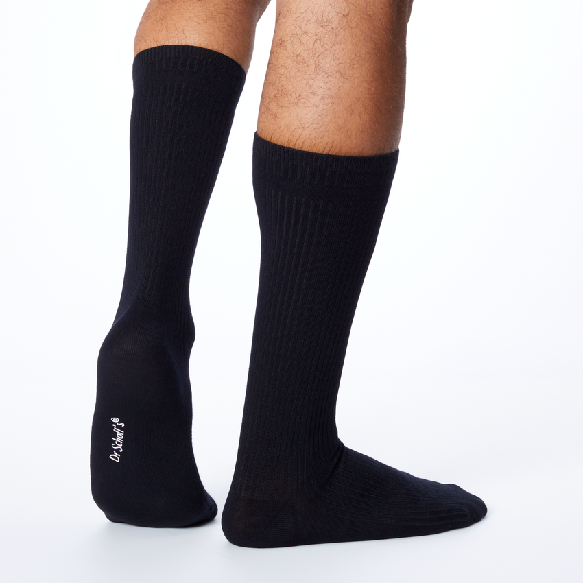 Mens Extra Wide Comfort Fit Wide Feet Diabetic Socks (3 Pairs) (US 7-12)  (Black)
