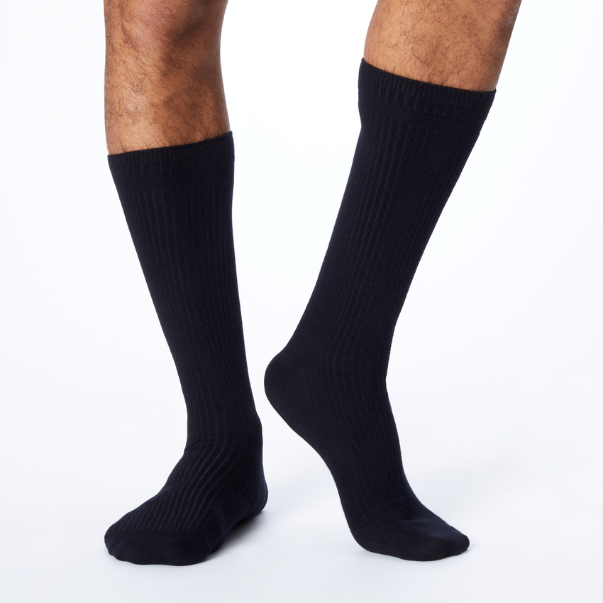 Dr. Scholl's Men's American Lifestyle Ribbed Dress Crew Trouser Socks ...