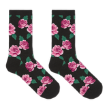 HOTSOX Women’s Rose Print Crew Socks