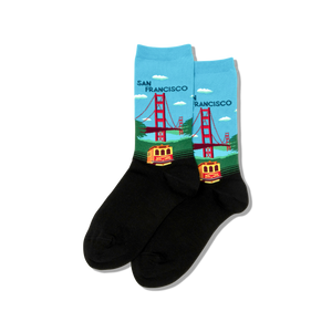 HOTSOX Women's San Francisco's Golden Gate Bridge Crew Sock