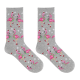 HOTSOX Women's Santa Flamingos Crew Socks