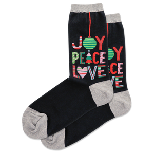 HOTSOX Women's Joy Peace Love Crew Socks
