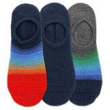 HOTSOX Men's Ombre Stripe Liner Sock 3 Pair Pack