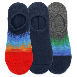 HOTSOX Men's Ombre Stripe Liner Sock 3 Pair Pack