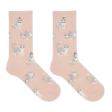 HOTSOX Women's Fuzzy Cat Crew Socks thumbnail
