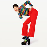 HOTSOX Women's alice + olivia Sassy Stace Face Multi-Color Crew Socks thumbnail