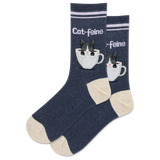 HOTSOX Women's Cat-Feine Crew Sock thumbnail
